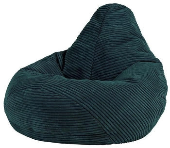 Icon Sitzsack Sessel Cord Flauschig Dalton 69x59x65cm blaugrün