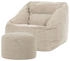 Icon XXL Sitzsack Cord Flauschig Morgan mit Sitzpouf 100x80x88cm beige
