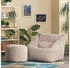 Icon XXL Sitzsack Cord Flauschig Morgan mit Sitzpouf 100x80x88cm beige