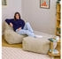 Icon Sofa Modulares Sessel mit HockerKunstfell Flauschig Zen Schaumstoff beige