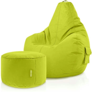 Green Bean Sitzsack Rückenlehne + Hocker Cozy+Stay 80x70x90cm 230L Lounge Chair Hellgrün