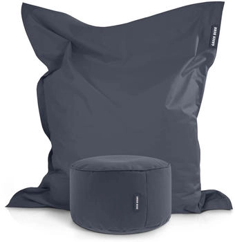 Green Bean 2er Set XXL Sitzsack Square+Stay 140x180 cm Dunkelgrau