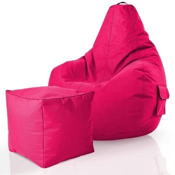 Green Bean 2er Set Sitzsack + Hocker Cozy+Cube- PoufPink