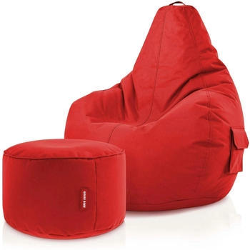 Green Bean Sitzsack Rückenlehne + Hocker Cozy+Stay 80x70x90cm 230L Lounge Chair Rot