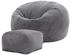 Icon Sitzsack Klassischer Cord Kingston mit Hocker 85x50cm grau