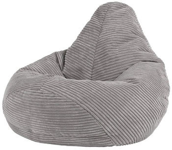 Icon Sitzsack Sessel Cord Flauschig Dalton 69x59x65cm hellgrau
