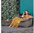 Icon XXL Sitzsack Samt Natalia mit Hocker 100x80x88cm grau