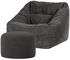 Icon XXL Sitzsack Cord Flauschig Morgan mit Sitzpouf 100x80x88cm grau