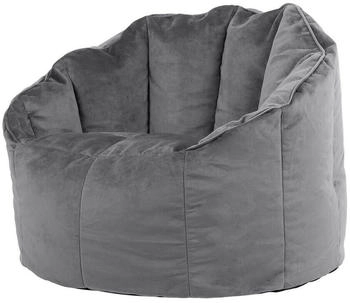 Icon Sitzsack Sessel Samt Sirena 77x64x74cm grau