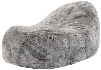Icon Sitzsack Liege Flauschig Kunstfell 80x86x110cm XXL Sitzsack hellgrau