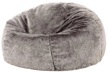 Icon Sitzsack Klassischer Sitzsack Flauschig Kunstfell 85x50cm hellgrau