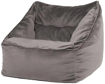 Icon XXL Sitzsack Samt Natalia 100x80x88cm grau