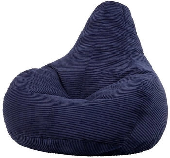 Icon Sitzsack Sessel mit Liege Cord Dalton navyblau