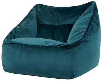 Icon XXL Sitzsack Samt Natalia 100x80x88cm blaugr&uuml;n