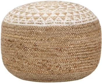 vidaXL Handgefertigter Sitzpuff Jute Weiß (9839.248085)