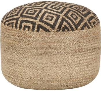 vidaXL Handgefertigter Sitzpuff Schwarz Jute (248086)