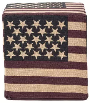 Homescapes Sitzw&uuml;rfel Stars & Stripes Vintage USA Flagge, Baumwolle, 36x36x38cm