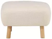 Salina Pouf, Hocker Teddystoff Natur, Wei&szlig;.