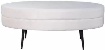 Venture Home Sitzpuff Otto Samt 100x40x41cm Cremewei&szlig;