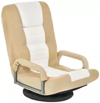 Costway Bodenstuhl 360&deg; drehbar, 6-fach verstellbare R&uuml;ckenlehne, bis 140kg, Beige