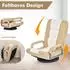 Costway Bodenstuhl 360° drehbar, 6-fach verstellbare Rückenlehne, bis 140kg, Beige
