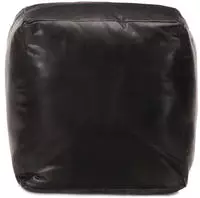 vidaXL Pouf Schwarz 40 x 40 x 40 cm Echtes Ziegenleder