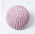 Homescapes Runder Strickpouf Baumwolle, Rosa, 35x40cm