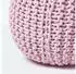 Homescapes Runder Strickpouf Baumwolle, Rosa, 35x40cm