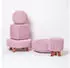 Homescapes Runder Strickpouf Baumwolle, Rosa, 35x40cm
