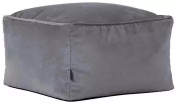 Icon Amara Quadratischer Velvet Sitzsack-Hocker, Anthrazitgrau (Amara)