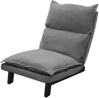 ML-Design Bodenstuhl Relaxsessel Leinen, verstellbare R&uuml;ckenlehne 90-180&deg;, Grau (490017045)