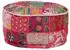 vidaXL Patchwork Sitzpouf Rund, Baumwolle, handgefertigt, 40x20cm, Rosa (246574)