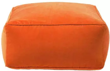 Homescapes Sitzpouf Samt quadratisch Orange 60x60x27cm