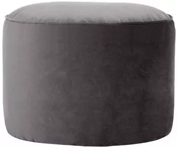 Icon Milano Pouf XL Pl&uuml;schsamt, rund, grau (ICOFSTRNDVT062)