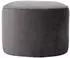 Icon Milano Pouf XL Plüschsamt, rund, grau (ICOFSTRNDVT062)