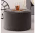 Icon Milano Pouf XL Plüschsamt, rund, grau (ICOFSTRNDVT062)