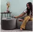 Icon Milano Pouf XL Plüschsamt, rund, grau (ICOFSTRNDVT062)