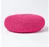 Homescapes Großer runder Strickpouf, 100% Baumwolle, Pink