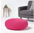 Homescapes Großer runder Strickpouf, 100% Baumwolle, Pink
