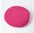 Homescapes Großer runder Strickpouf, 100% Baumwolle, Pink