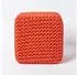 Homescapes Gestrickter Sitzwürfel Pouf & Fußhocker, 100% Baumwolle, Orange