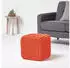 Homescapes Gestrickter Sitzwürfel Pouf & Fußhocker, 100% Baumwolle, Orange