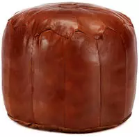 vidaXL Pouf Hellbraun 40 x 35 cm Echtes Ziegenleder