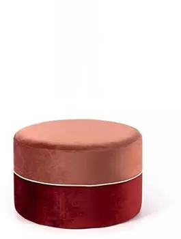 Stones Olivia Big Pouf Samt Altrosa/Bordeaux 62x62x39cm (Olivia Big Pouf)