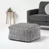 Homescapes Trance Sitzpouf Schwarz-Weiß Rautenmuster 60x60x30cm (SF1794B)