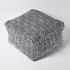 Homescapes Trance Sitzpouf Schwarz-Weiß Rautenmuster 60x60x30cm (SF1794B)