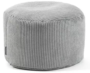mokebo Pouf &bdquo;Der Faule Lenz" Cord, rund, Grau, 60x40x60cm (Der Faule Lenz)