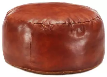 vidaXL Pouf 60x30cm Echtes Ziegenleder, Hellbraun (248138)