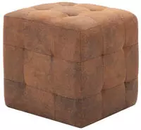 vidaXL Pouf 2 Stk. Braun 30x30x30 cm Wildleder-Optik