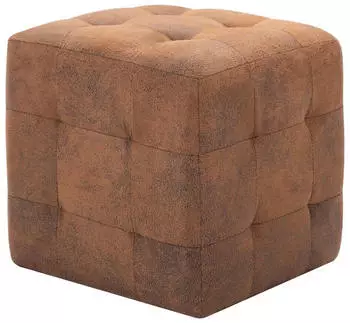 vidaXL Pouf 2 Stk. Wildleder-Optik Braun 30x30x30cm (278382)